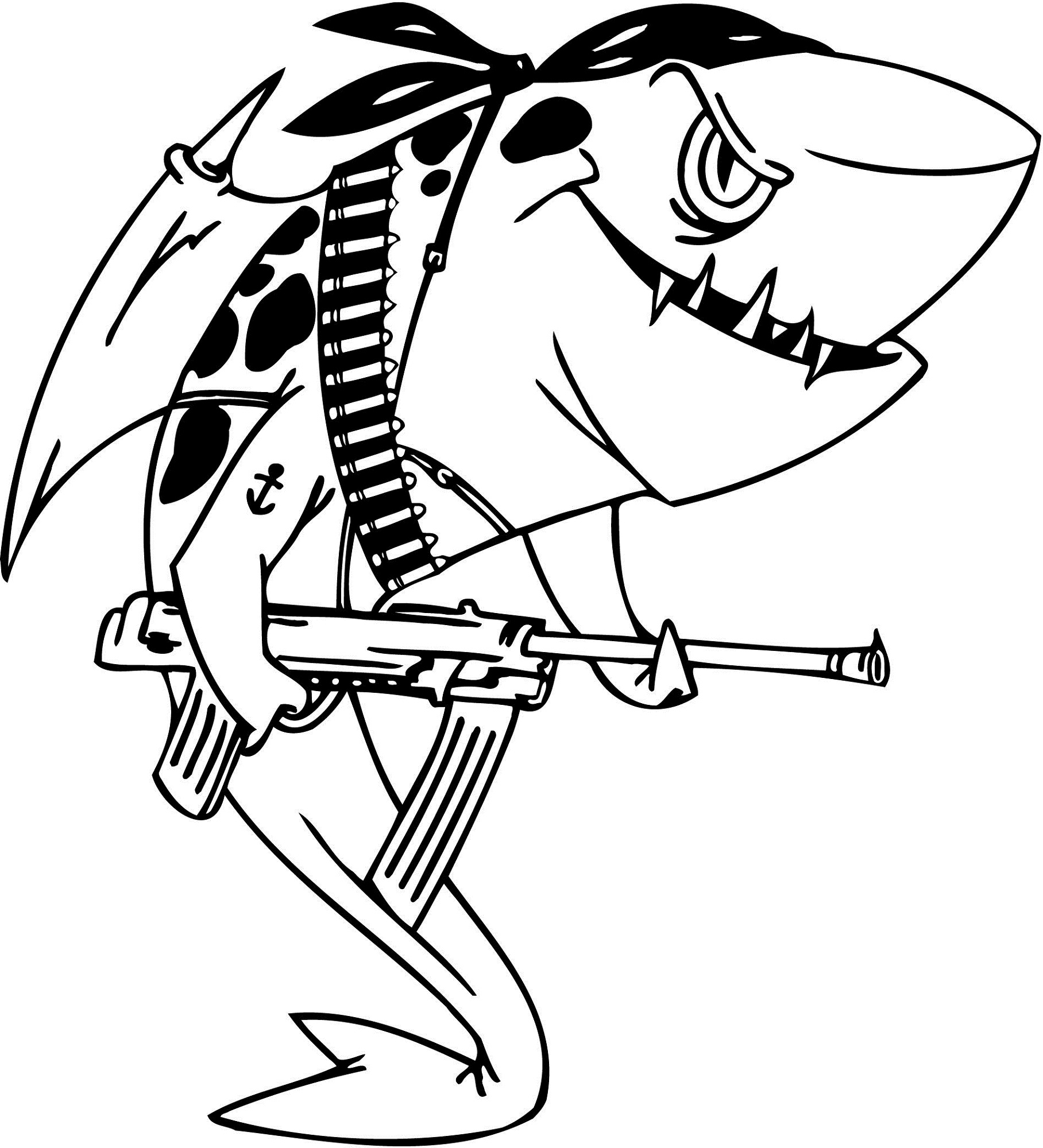 Dibujos de Combate De Tiburones para colorear