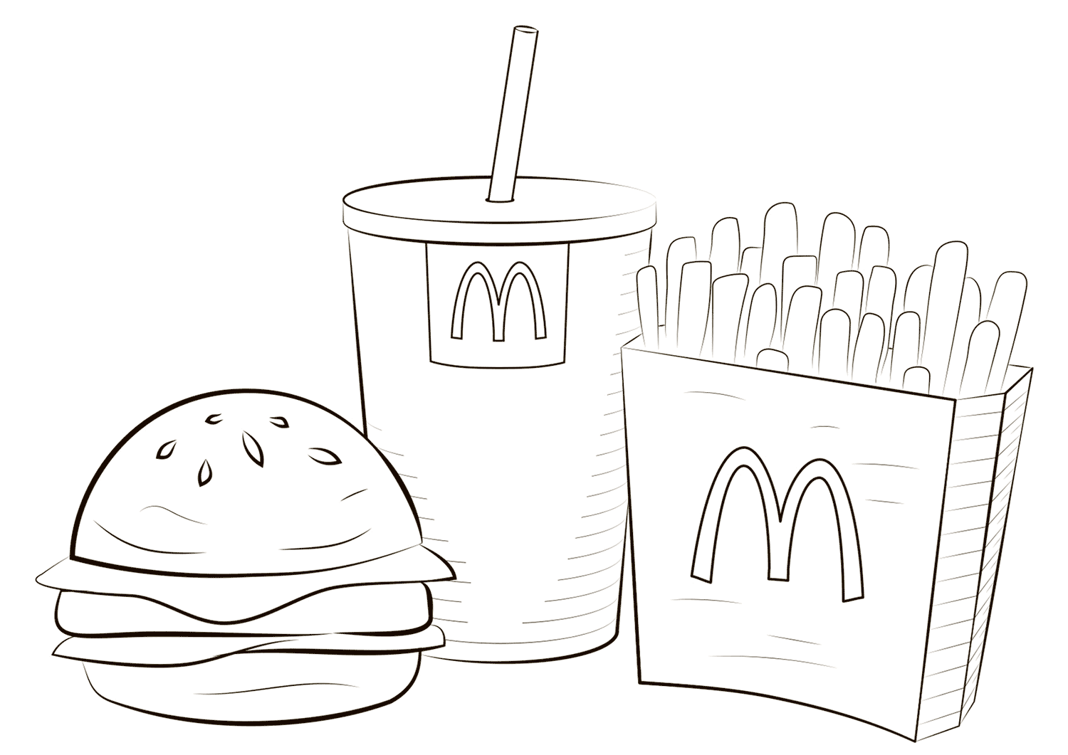 Dibujos de Comida McDonald para colorear