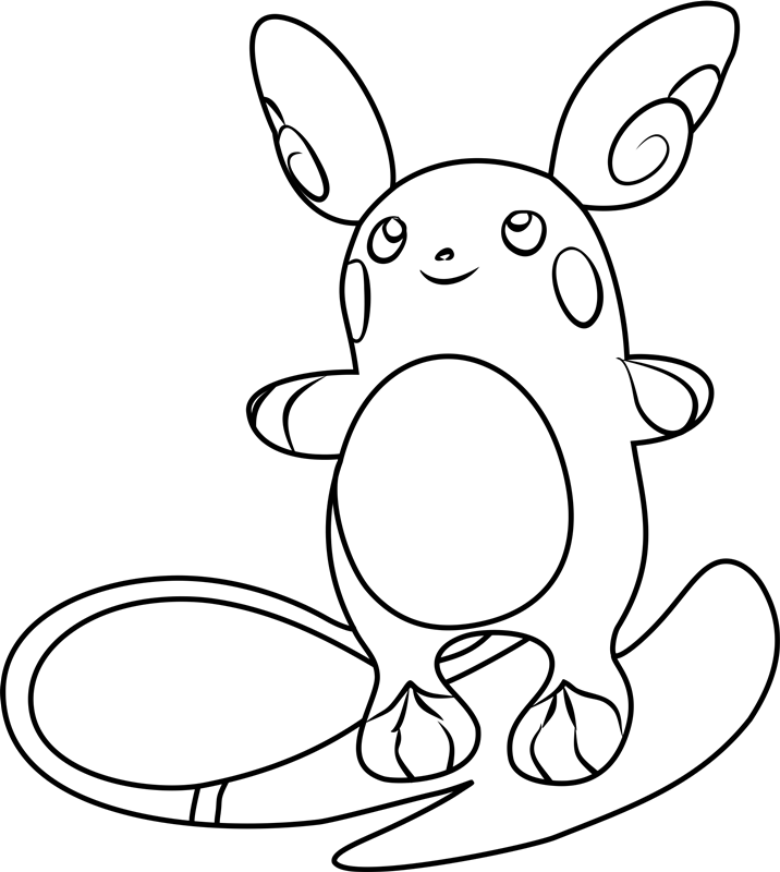 Cómo dibujar Pokémon Lolam Raichu para colorir