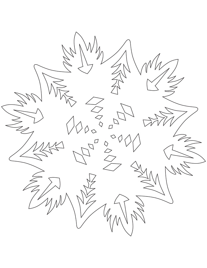 Dibujos de Copo De Nieve Con Patrón Abstracto para colorear