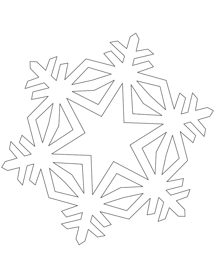 Dibujos de Copo De Nieve De Cristal Simple para colorear