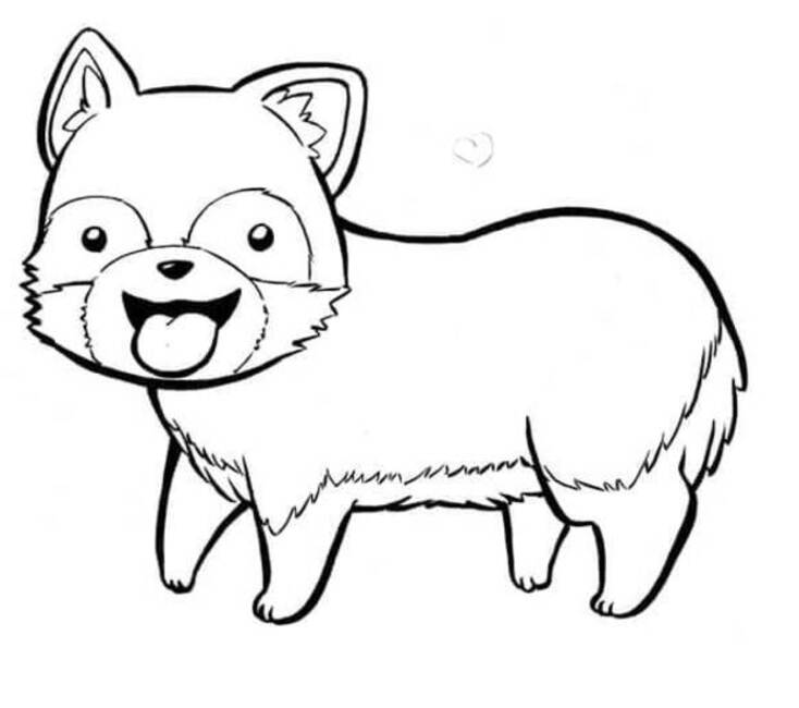 Dibujos de Corgi sencillo para colorear