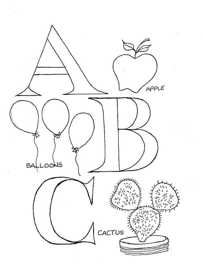 Dibujos de Cosas Con ABC para colorear