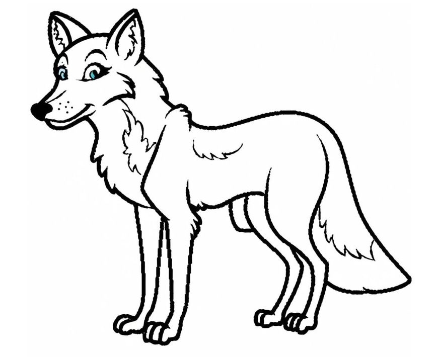 Dibujos de Coyote básico en niños para colorear