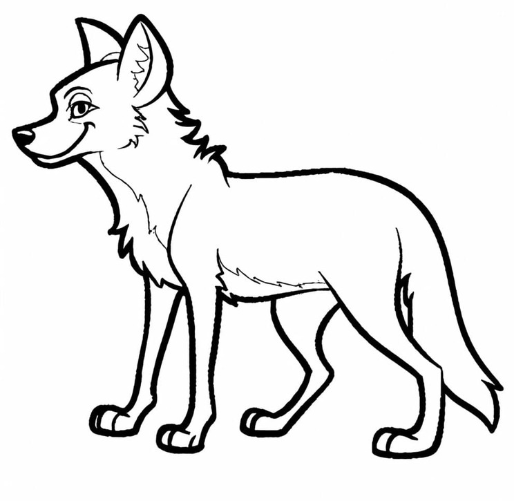 Dibujos de Coyote muy fácil para colorear