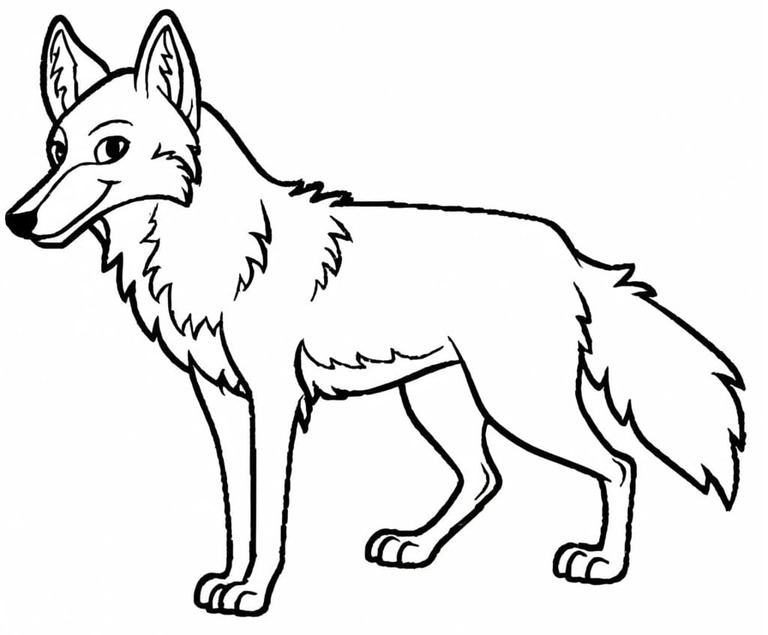Dibujos de Coyote sencillo en niños para colorear