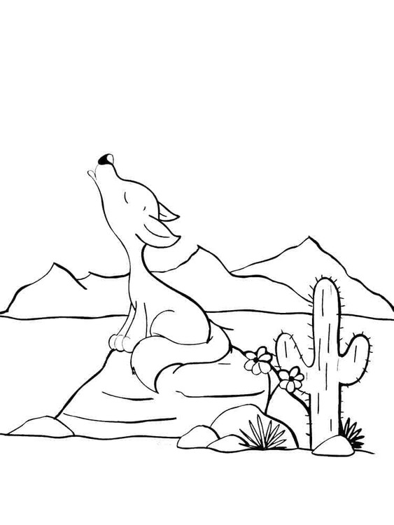 Dibujos de Coyote sencillo para colorear