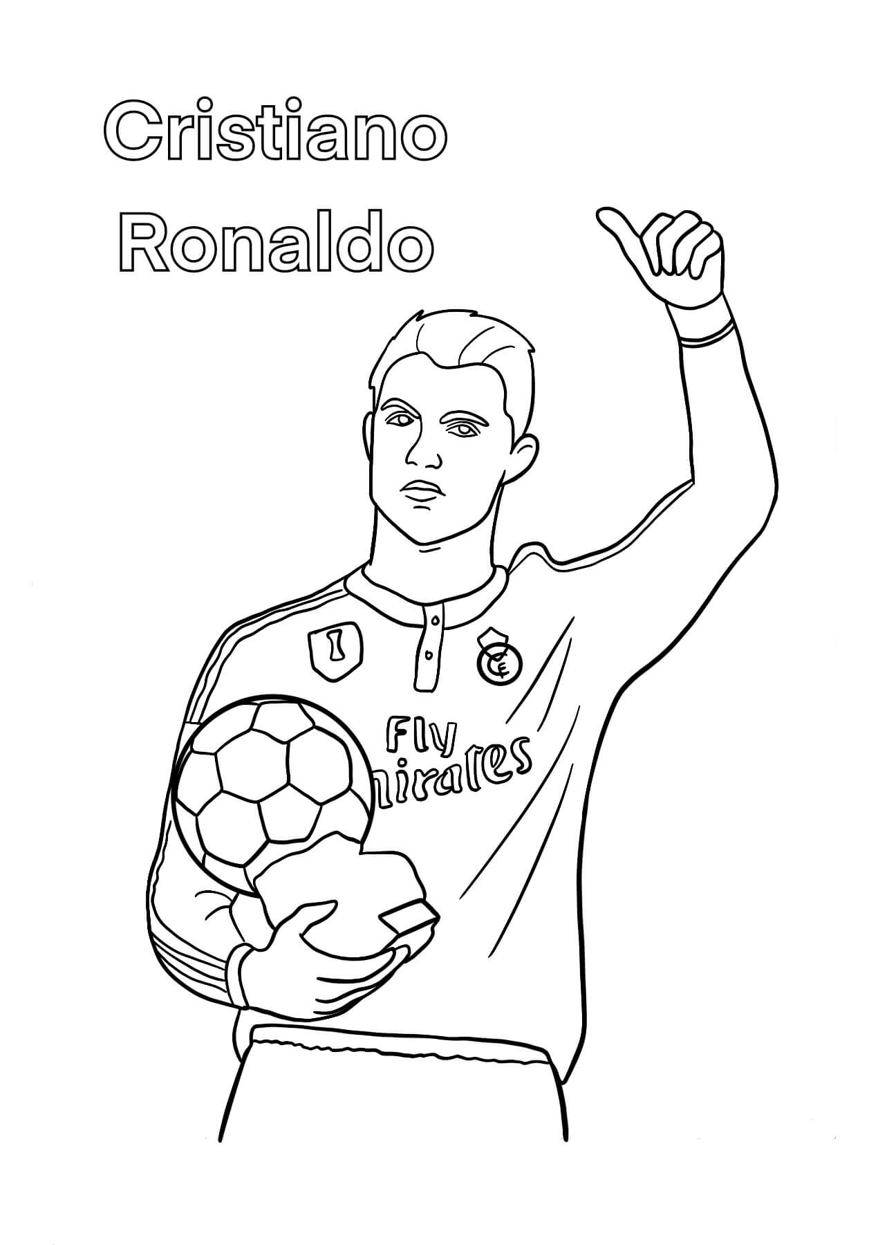 Cristiano Ronaldo Como para colorir