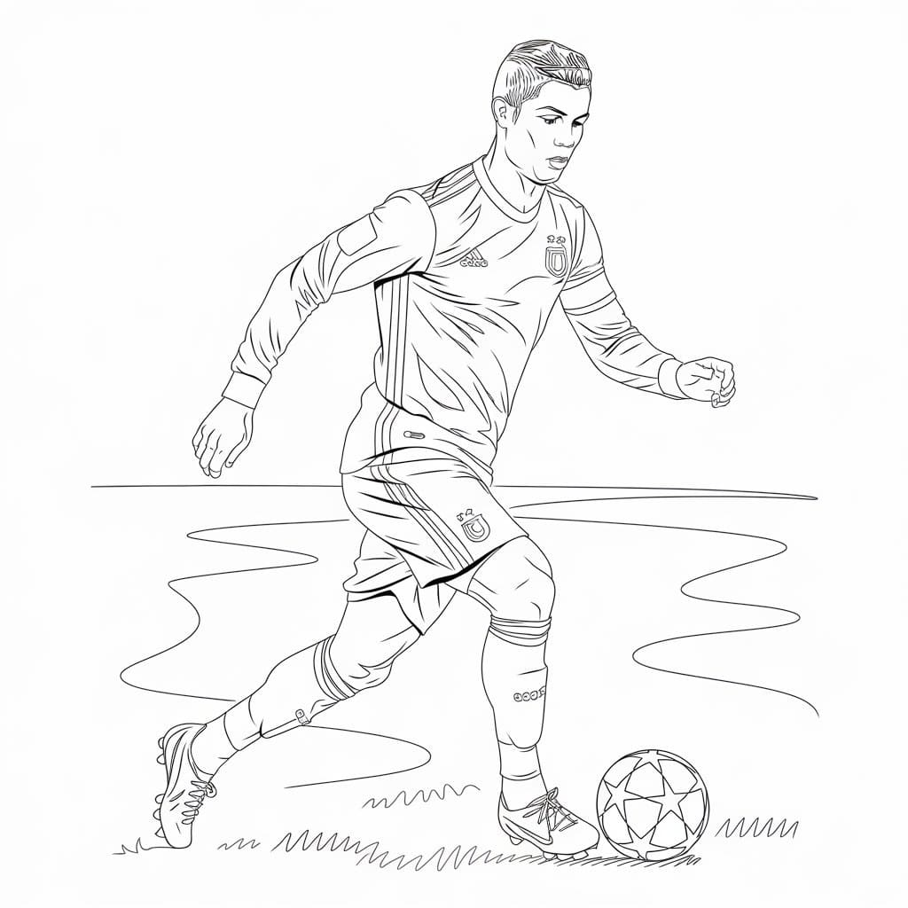 Dibujos de Cristiano Ronaldo es increíble para colorear