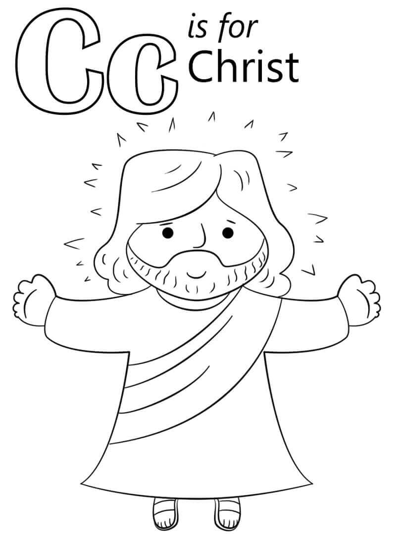 Cristo Letra C para colorir