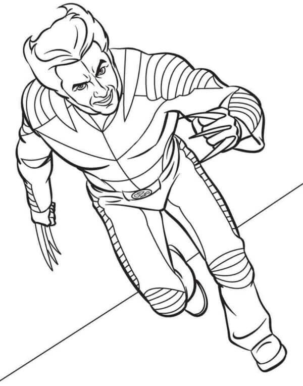 Cruel Logan corriendo para colorir