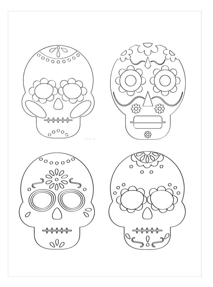 Dibujos de Cuatro Cráneo para colorear