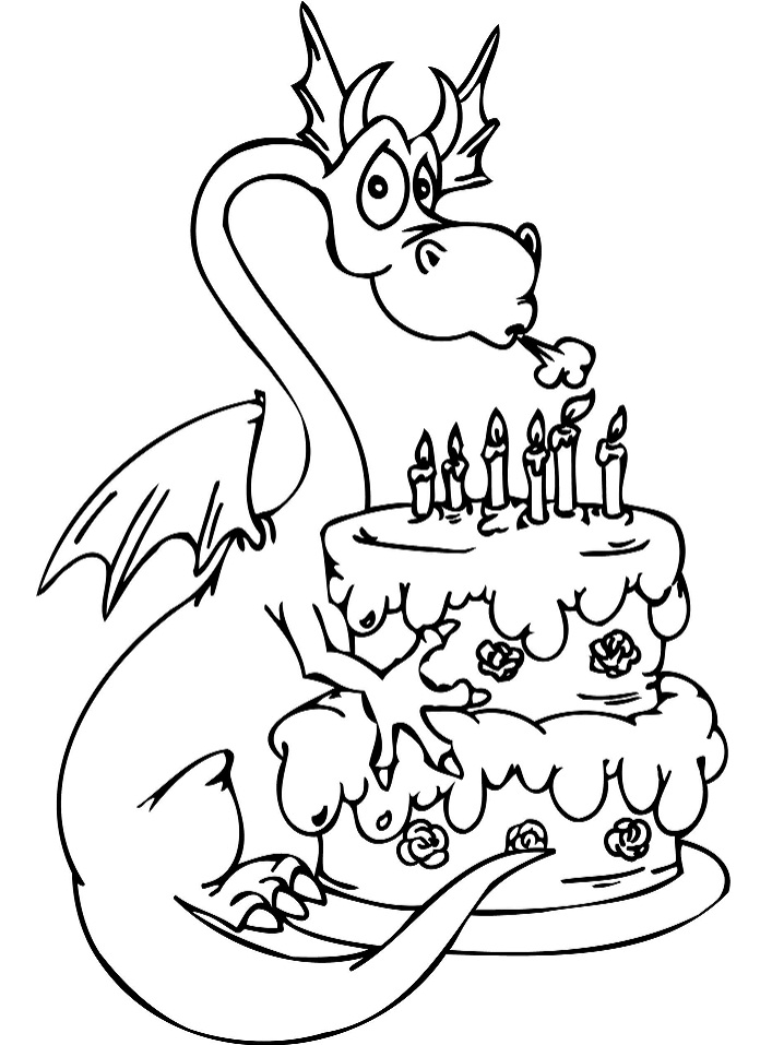 Dibujos de Cumpleaños Para Dragon para colorear