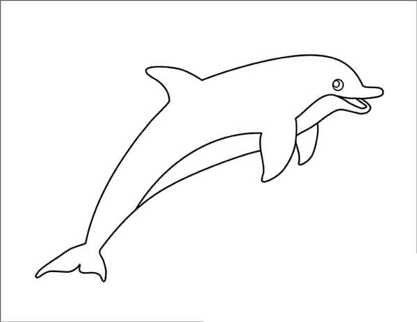 Dibujos de Delfín Básico para colorear