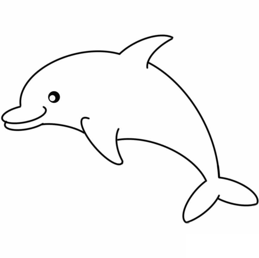 Dibujos de Delfín Sonriente para colorear