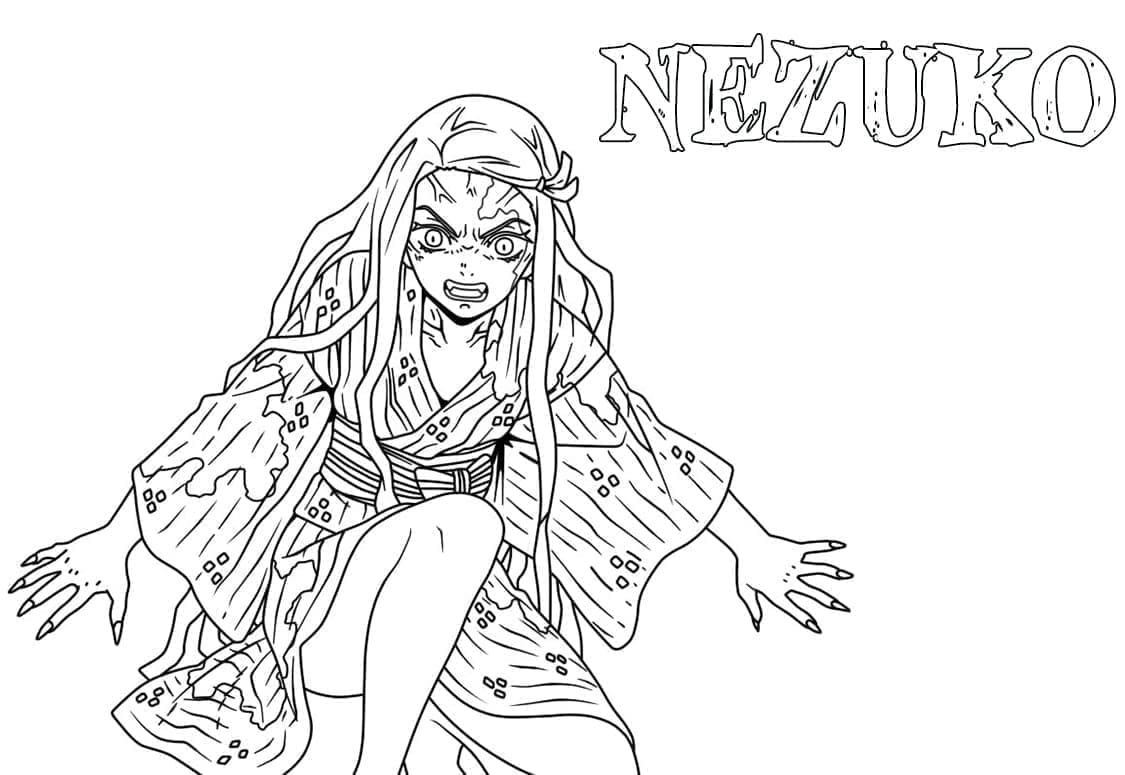 Dibujos de Demon Slayer Nezuko Kamado para colorear