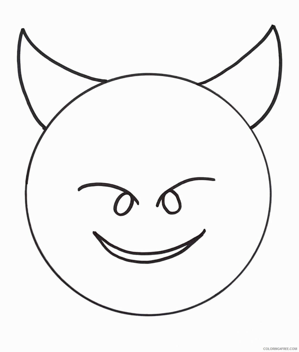 Dibujos de Demonio Emoji para colorear