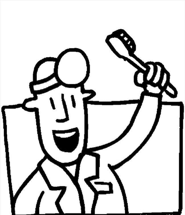 Dibujos de Dentista fácil en niños para colorear
