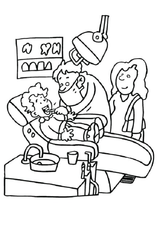 Dibujos de Dentista Imprimible para niños para colorear
