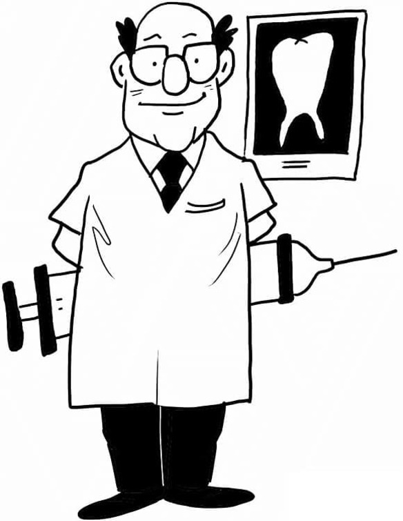Dibujos de Dentista sencillo gratuito para colorear