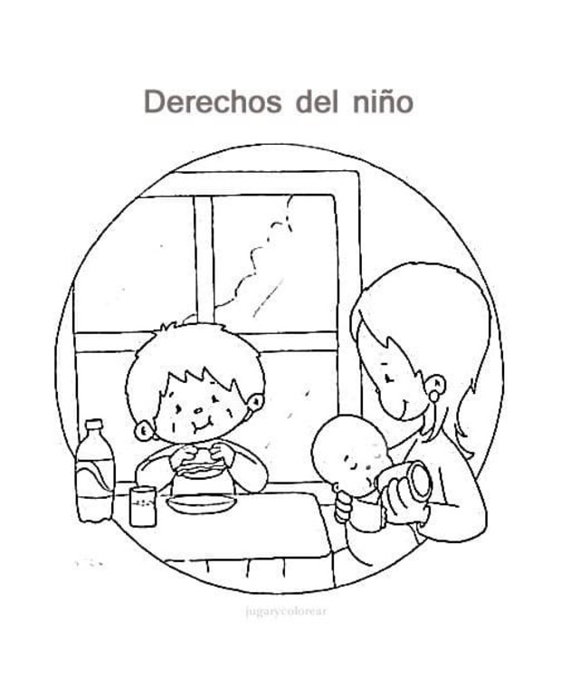 Dibujos de Derechos de los Niños 6 para colorear