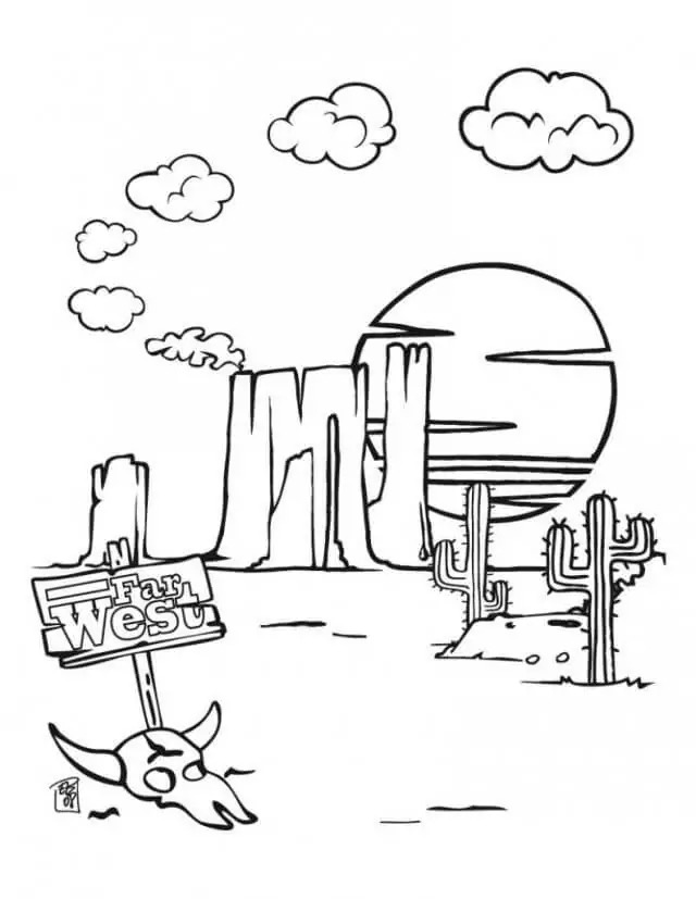 Dibujos de Desierto fácil para colorear