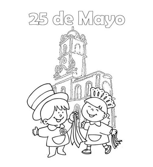 Dibujos de Día de la Revolución de Mayo para colorear