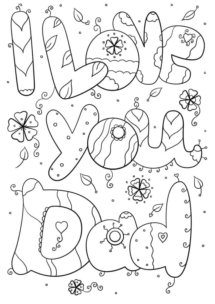Dibujos de Día del Padre gratis para niños para colorear
