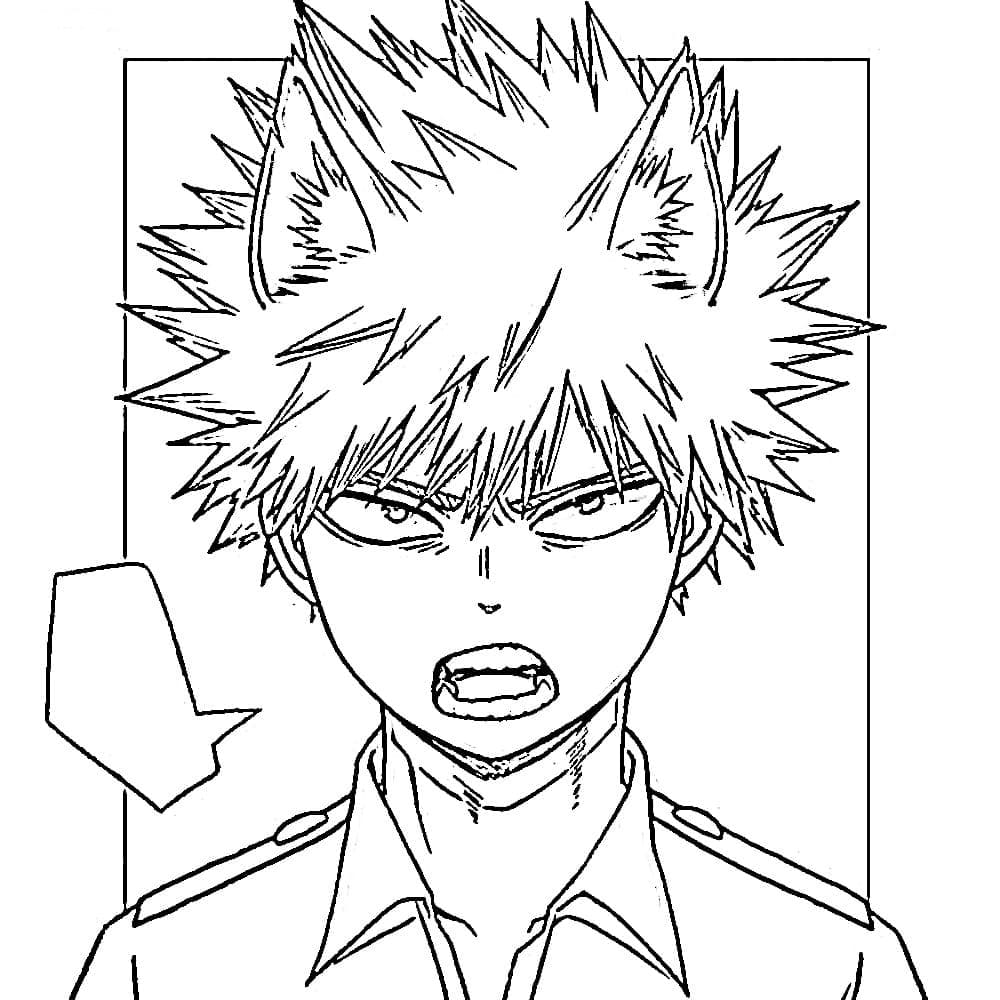 Dibujos de Dibuja a Bakugo de My Hero Academia para colorear