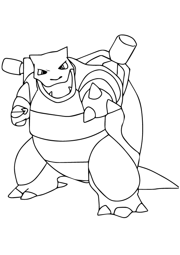 Dibuja a Blastoise de Pokémon para colorir