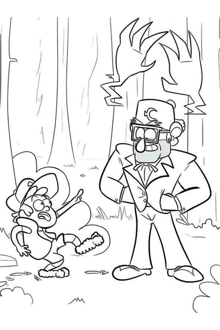 Dibujos de Dibuja a Dipper y Grunkle Stan para colorear