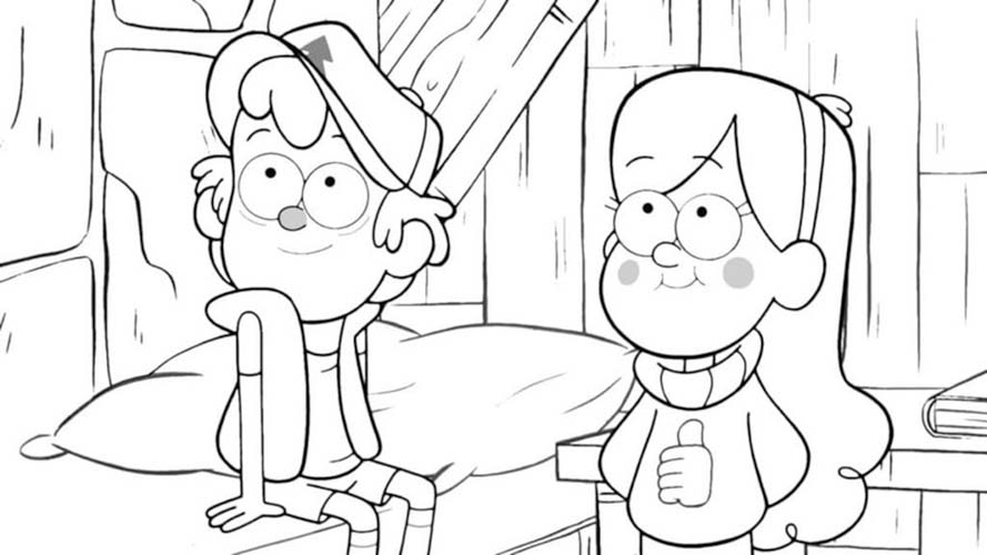 Dibujos de Dibuja a Dipper y Mabel para colorear