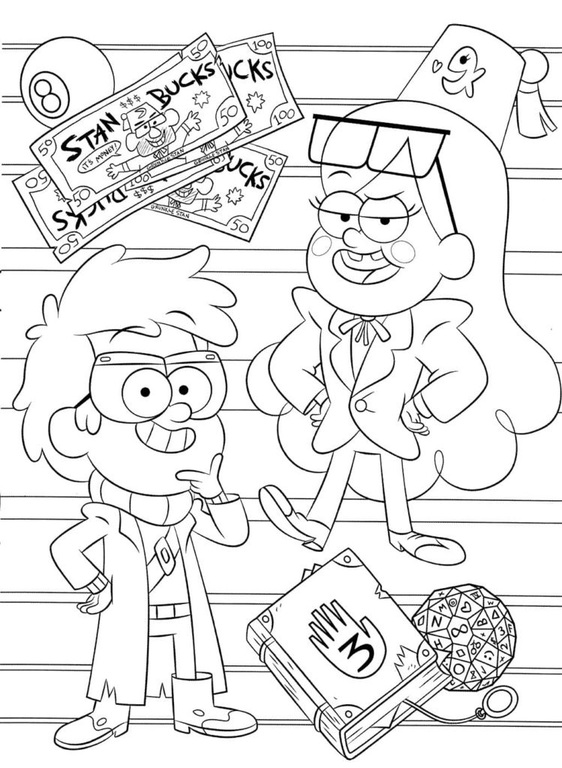 Dibujos de Dibuja a Dipper y Mabel Pines para colorear