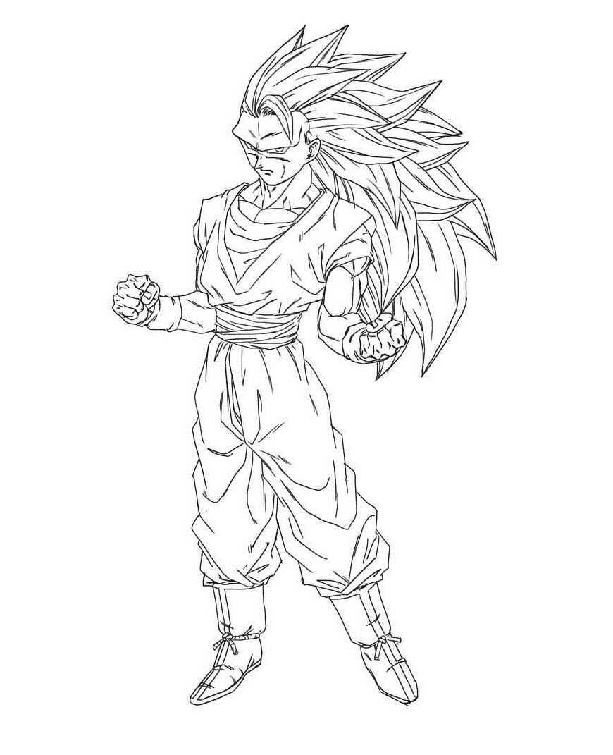 Dibujos de Dibuja a Goku fuerte para colorear