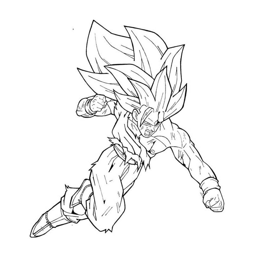 Dibujos de Dibuja a Goku Super Saiyan para colorear