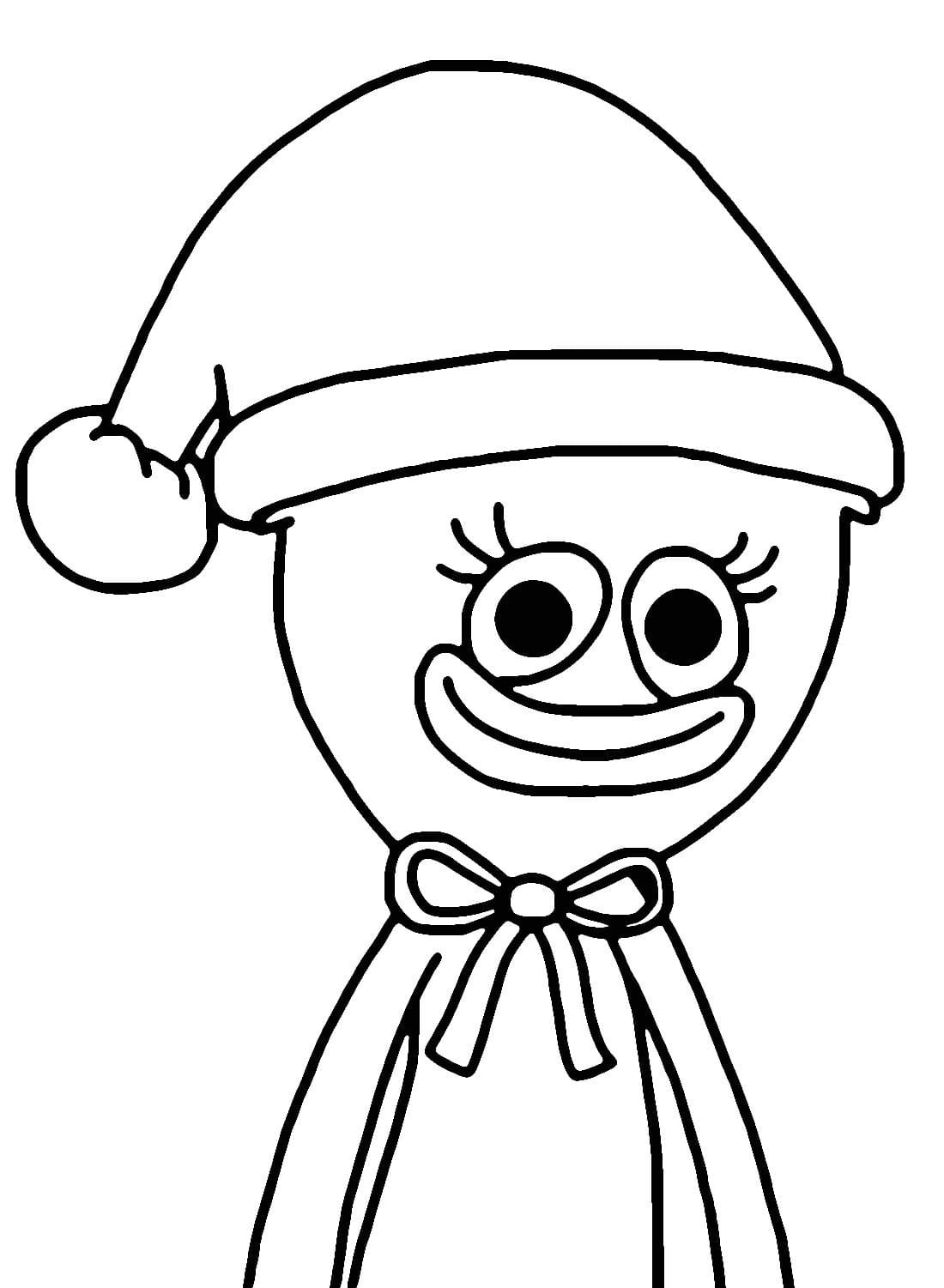 Dibujos de Dibuja a Kissy Missy con gorro de Papá Noel para colorear