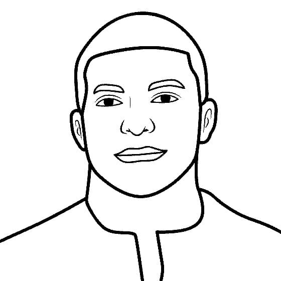 Dibujos de Dibuja a Kylian Mbappé gratis para colorear