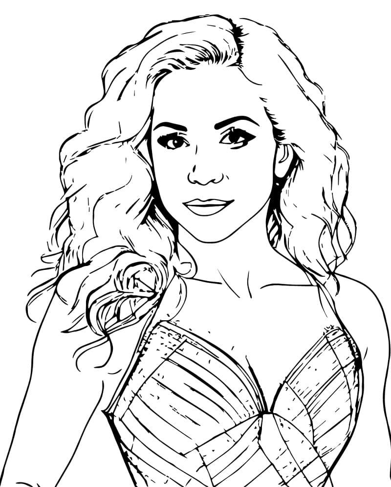 Dibujos de Dibuja a la bella Shakira para colorear