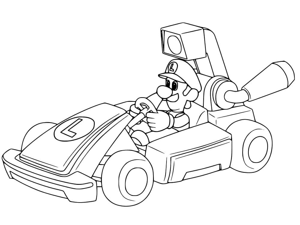 Dibujos de Dibuja a Luigi en Mario Kart para colorear