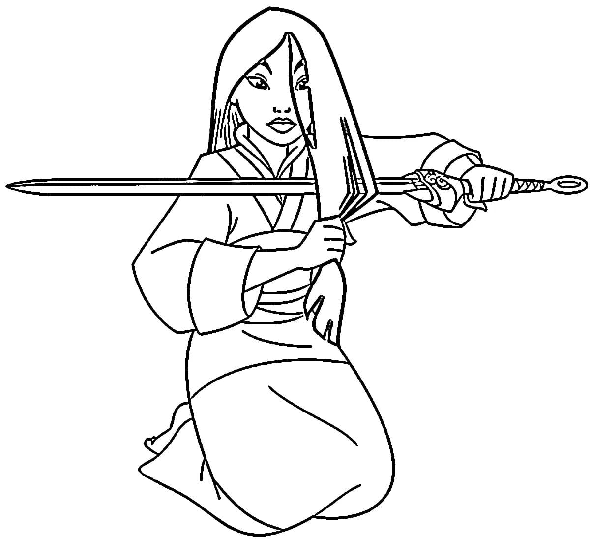 Dibuja a Mulan gratis para colorir