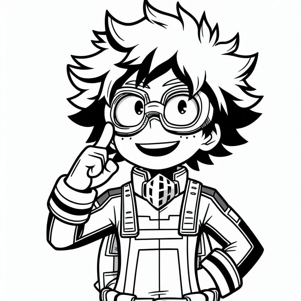 Dibujos de Dibuja a My Hero Academia sonriendo para colorear