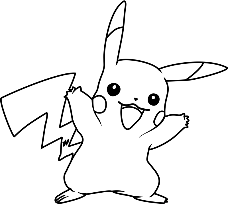 Dibujos de Dibuja a Pikachu divertido para colorear