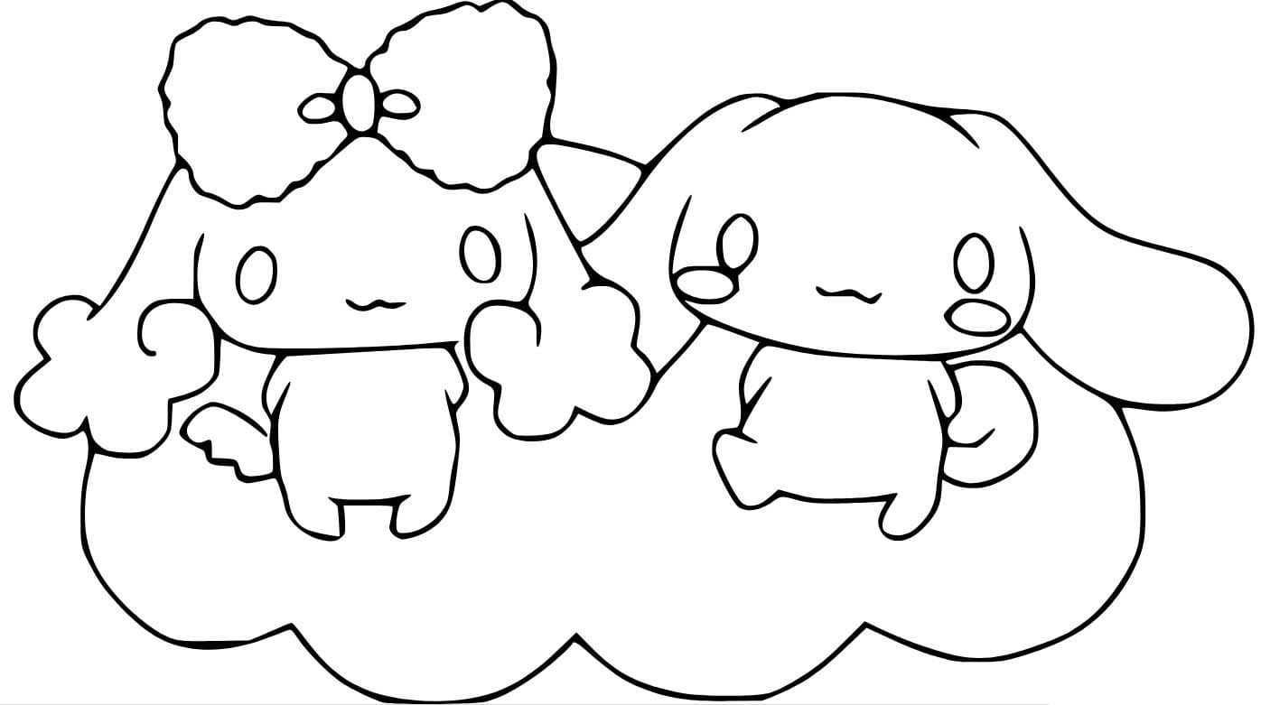 Dibujos de Dibuja a Poron con Cinnamoroll para colorear