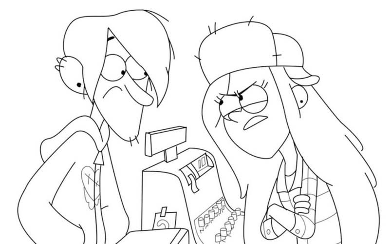 Dibujos de Dibuja a Robbie y Wendy de Gravity Falls para colorear