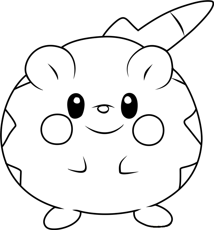 Dibujos de Dibuja a Togedemaru sonriendo para colorear