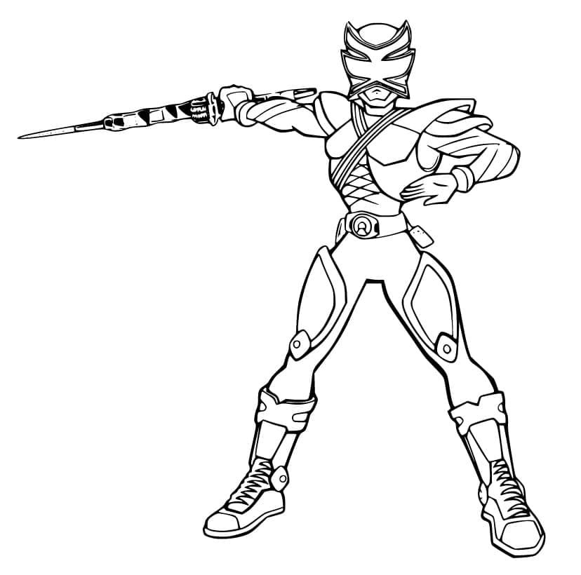 Dibujos de Dibuja a un Power Ranger Samurai para imprimir gratis para colorear