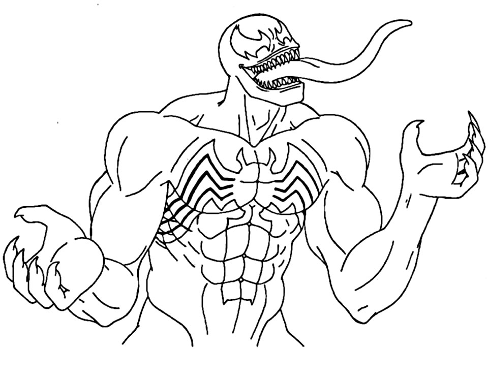 Dibujos de Dibuja a Venom sonriendo para colorear