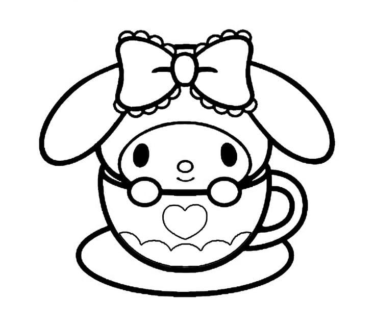 Dibujos de Dibuja adorable My Melody para imprimir para colorear