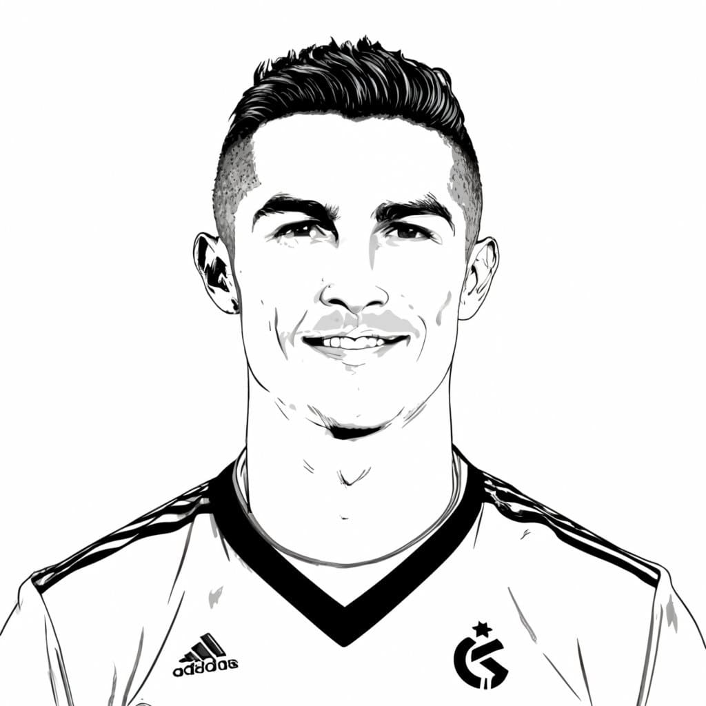 Dibujos de Dibuja al alegre Cristiano Ronaldo para colorear