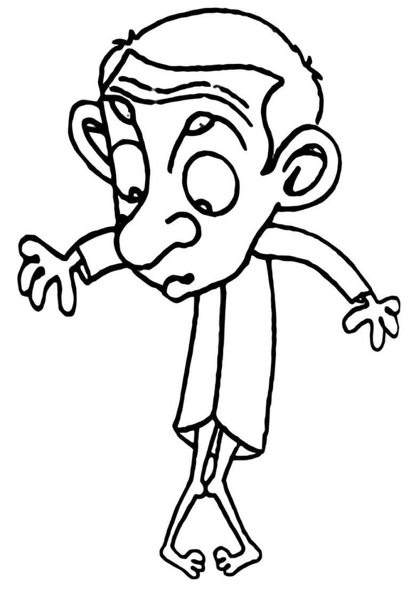 Dibuja al divertido Mr Bean para colorir